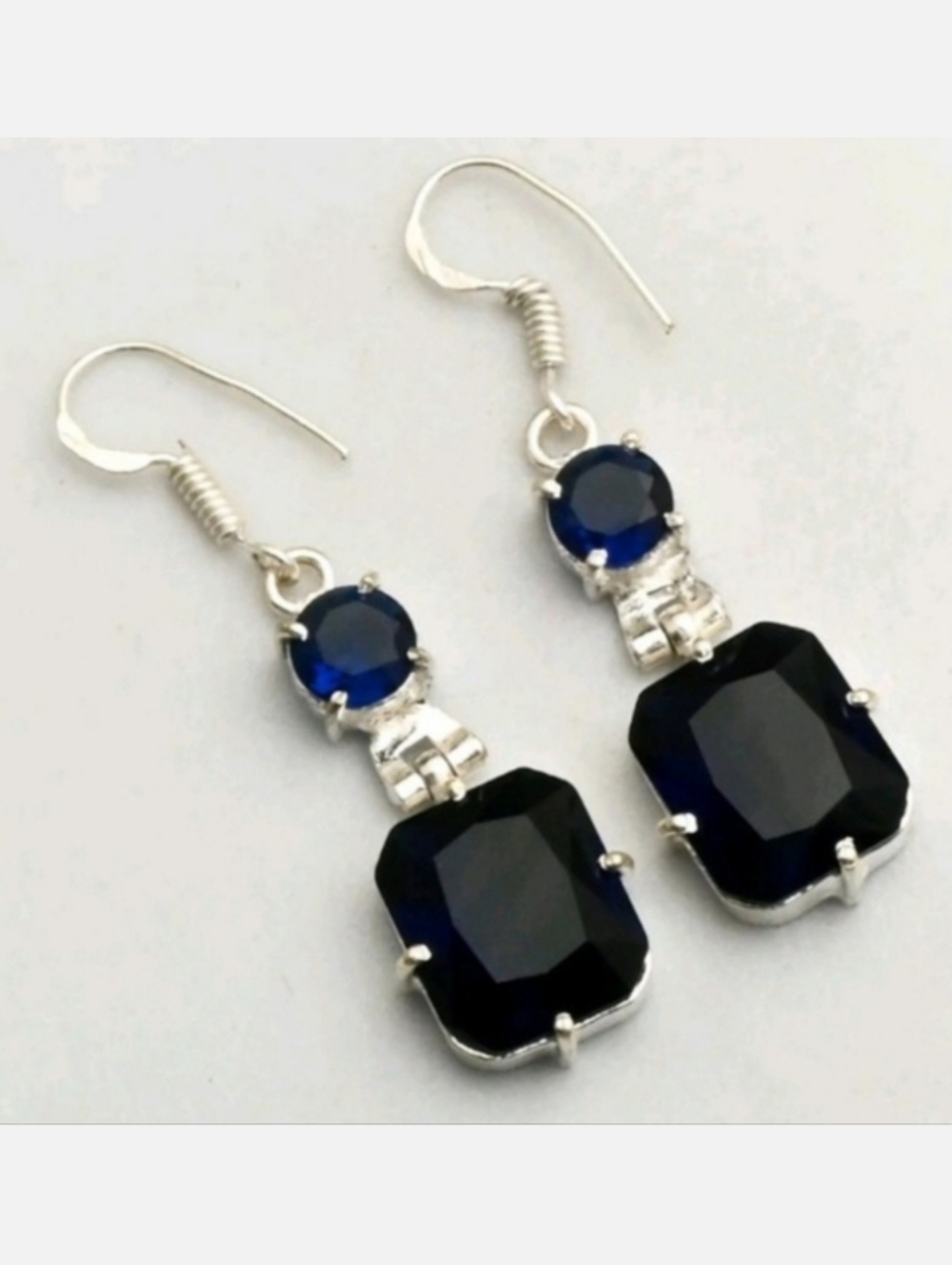 Tanzanite Gemstone 925 Sterling Silver Handmade Drop Dangle Earrings
